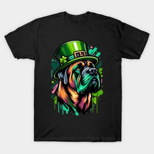 Mastiff Portrait Celebrates Saint Patrick's Day T-Shirt